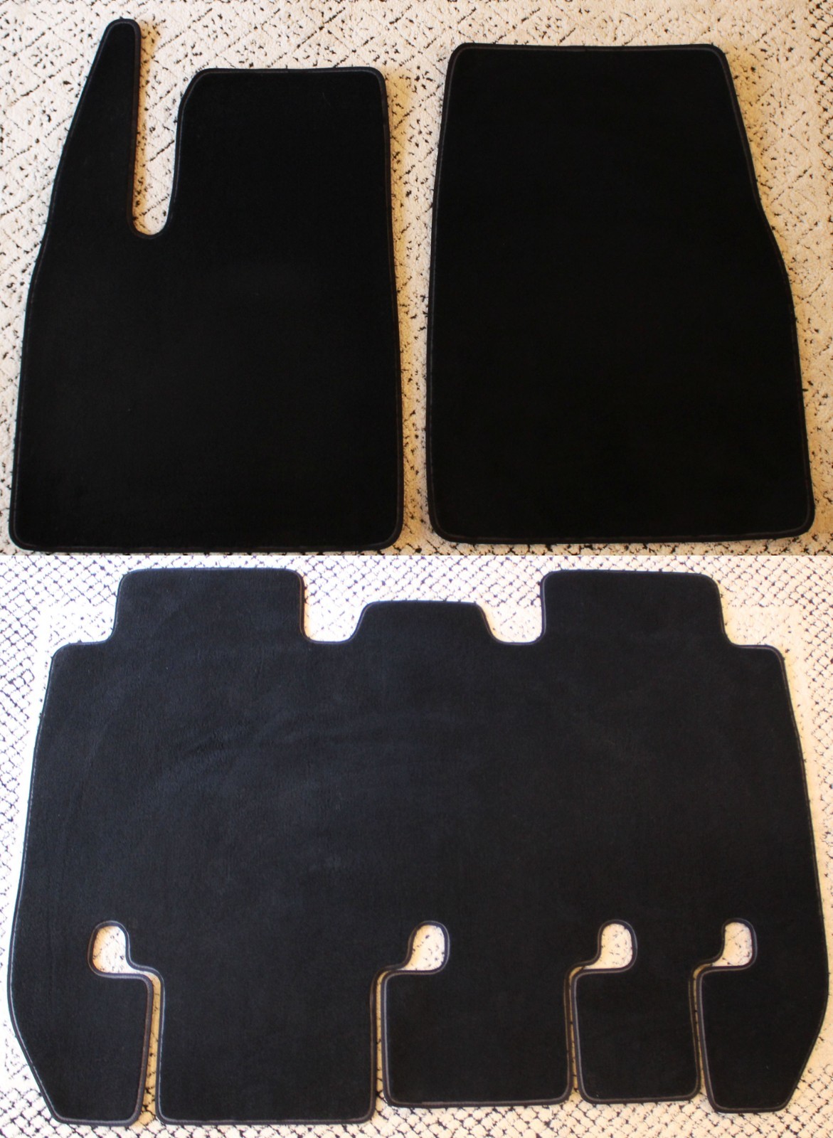 Tesla Model X Carpet Floor Mat Set 2021 - 2025 Black For 2nd Row Bench Seat OEM