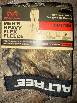 Realtree ~ Men's Heavyweight Flex Fleece Pants Thermal Warmest Camouflage ~ XL