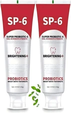 Sp-6 Probiotic Whitening Toothpaste, Enamel Safe, Fluorine-Free, Refreshing Mint