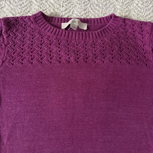 Suéter Pullover Para Mujer Talla XS Púrpura Manga Larga Algodón Nuevo Sin Etiquetas - Imagen 4 de 5