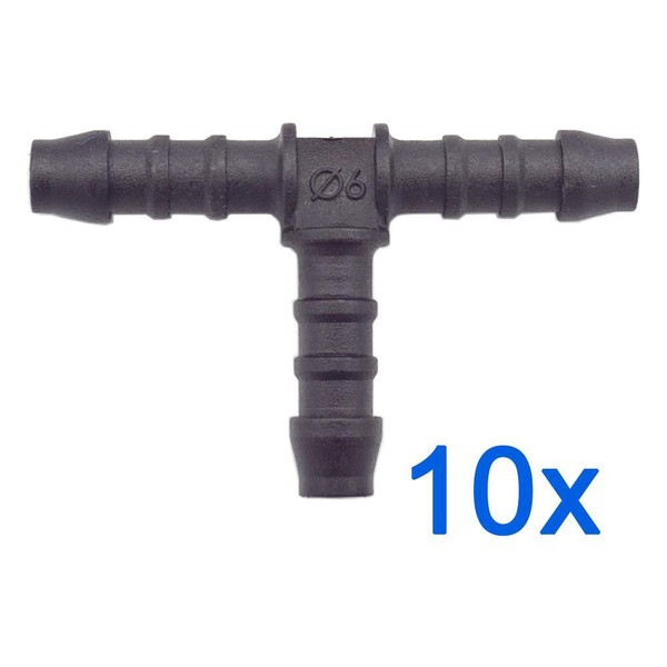 10 X You.S Original Schlauchverbinder ZwischenstüCk Rgv Ø 6X6X6 Mm - T-StüCk-image