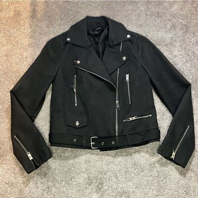 Forever 21 Gray Faux Leather Moto Jacket Size Mediun