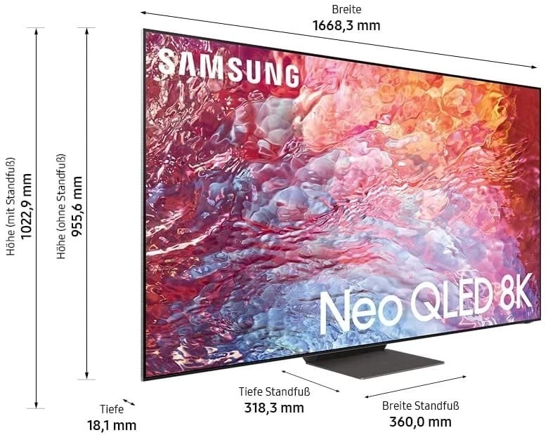 TV 65" SAMSUNG QE65QN700BT NEO QLED 8K ULTRA HD SMART WIFI 4700PQI USB HDMI INOX - Immagine 2 di 4