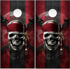 Pirate Skull Cornhole Wrap Bag Toss Skin Decal Sticker