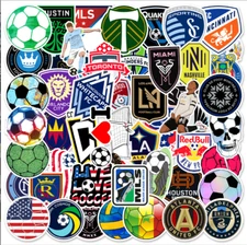 50pcs Waterproof Vinyl Stickers MLS Teams LOGO Soccer Luggage Phone Laptop Car