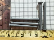 10 Solid Steel 3/16 X 2 SCA armor rivets LARP flat head tank plane repair