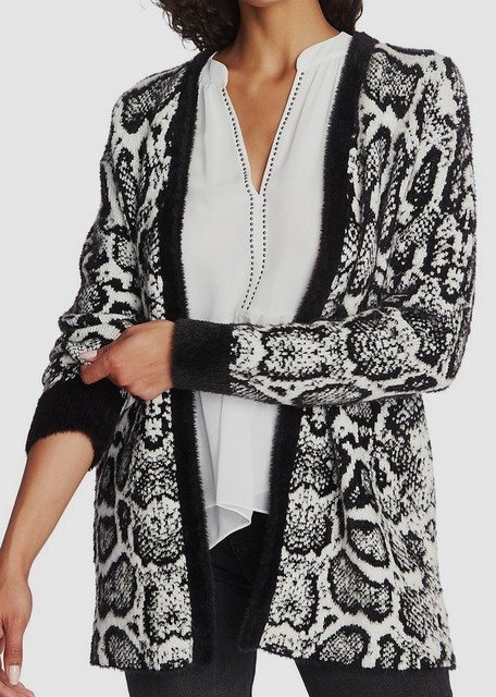 womens black eyelash cardigan