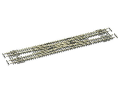 Peco SL-E383F - doppelte Gleisverbindung 10 Grad mit leitendem Herzstück Länge 2