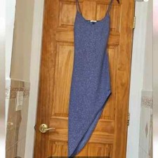 NWT Ruda Asymmetrical Split Thigh Slit Open Back Sparkly Evening/Cocktail Dress