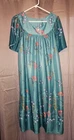 Anthony Richards Sweetheart Neck Lounger Teal Floral Dress Nightgown Size 1X NEW