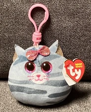 TY Mini Beanie Squishies (Squish-A-Boos) Plush -KIKI the Grey Tabby Cat (3 inch)