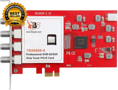 6909X DVB-S/ S2/ S2X 8 Tuner PCI Express Digital Satellite TV Card for Live TV