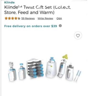 Kiinde Twist Universal Direct-Pump Breast Feeding System and Warmer Gift Set