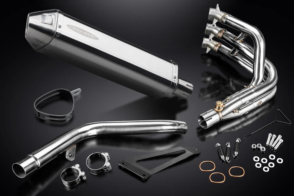 Silenciador de escape completo Triumph Daytona 675 675R 09-12 3-1 17" tri-ovalado de acero inoxidable Foto 4 de 4