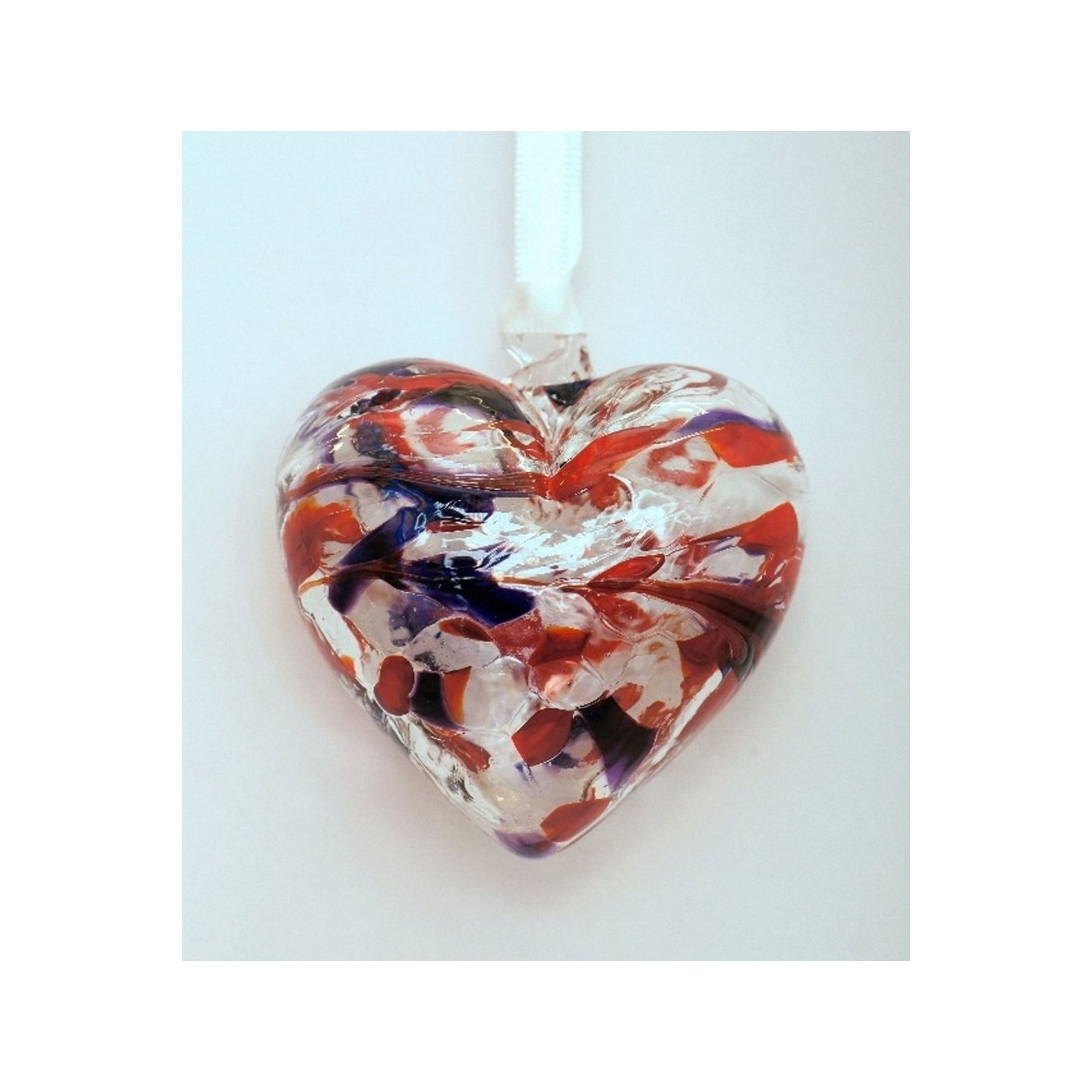 Friendship Garnet Glass Heart Love Small Handmade Hanging Keepsake Gift Milford