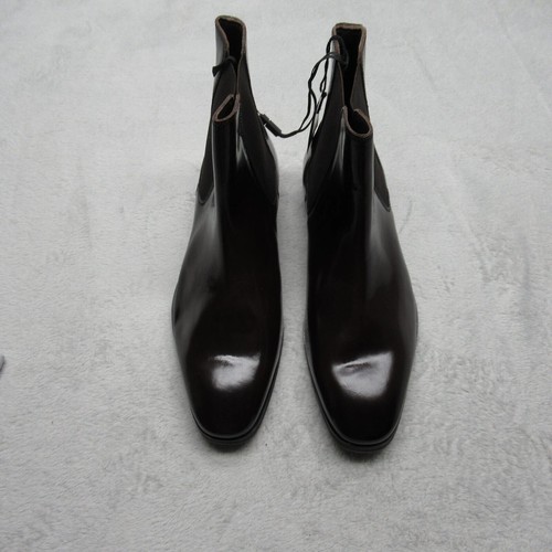 Express Chelsea Boots Mens 10 Burgundy Glossy Leather Almond Toe Ankle 06602 NEW - Picture 2 of 12