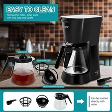 For Home&Office Black Drip Coffee Machine with 750ML Removable Water Reservoir
