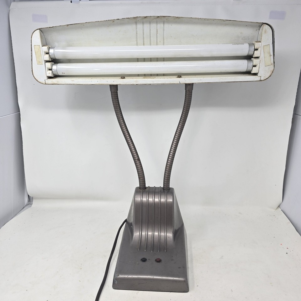 Vintage 1940s Dazor DBL Gooseneck Military Desk Lamp Model 1000 eBay