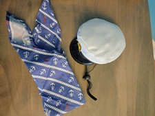 Cat sailing costume scarf and captain hat