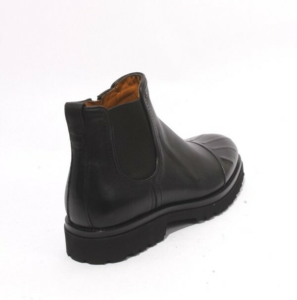 Roberto Serpentini 50402 Black Leather Elastic Zip-Up Ankle  display picture 2