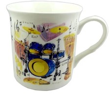 Drum Kit Mug - Music Themed Gift - Musical Mug - Gift for Drum Student Brand New