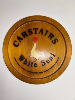 Carstairs White Seal Wood Sign Pub Bar Sign Man Cave Whiskey Sign 12'' Rare