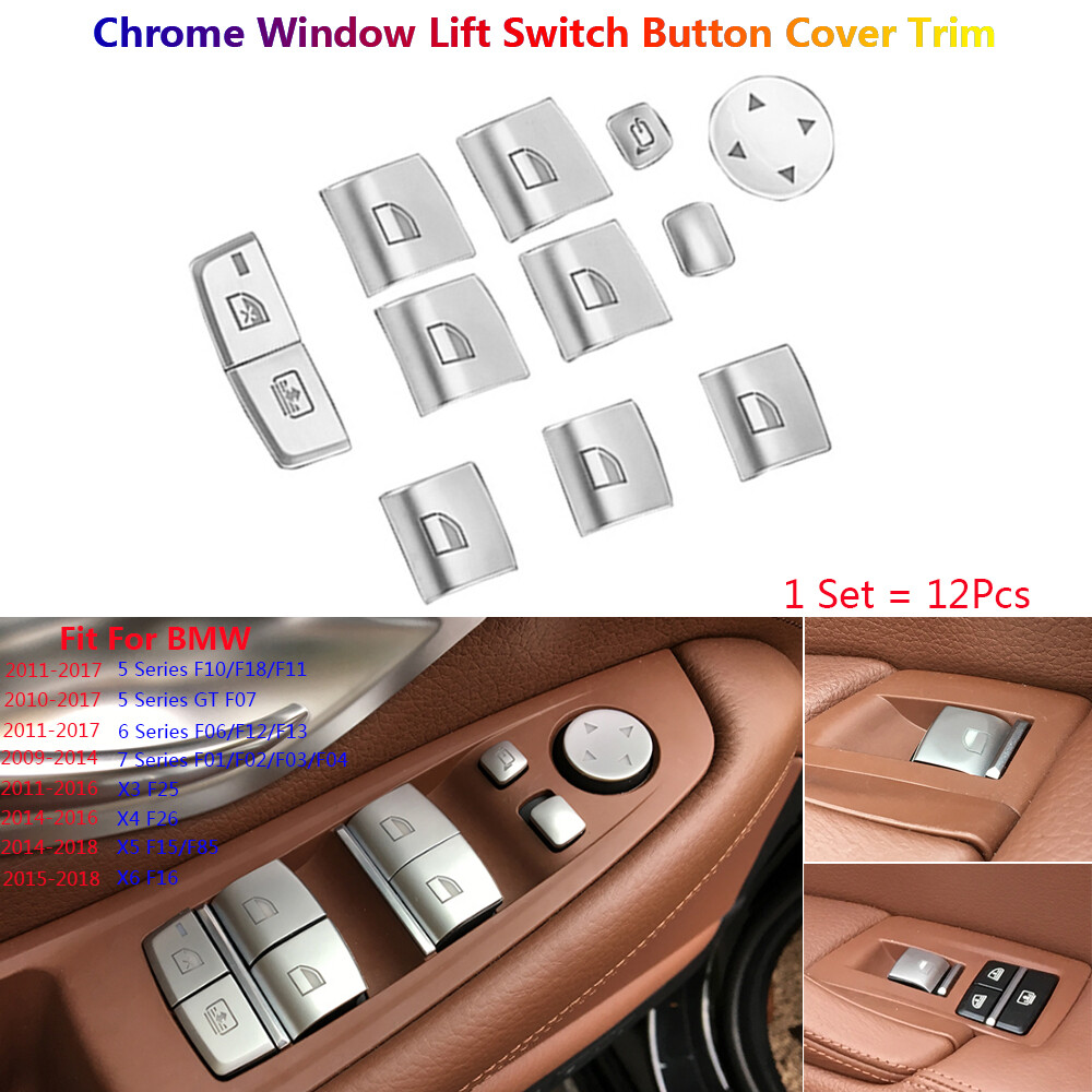 Window Lift Button Cover Trim For BMW 5 6 7 X3 X4 X5 X6 F07 F10 F01 F06 F15 F16