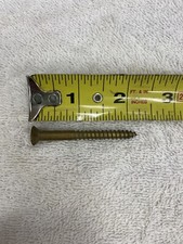 #12 X 2 1/4β Brass Flat Head Wood Screws LOT OF 50 Made In USA
