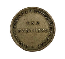 N. Ireland Belfast 1842 farthing token John Arnott & Co silk mercers - W# 5380