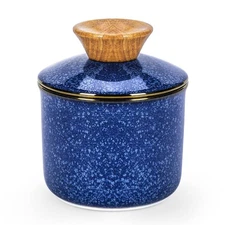 French Butter Crock, Ceramic Dish With Lid for Countertop and Fridge, Keeper ...