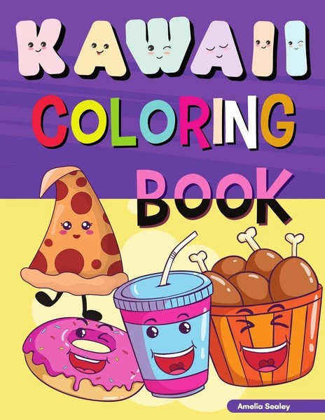 Amelia Sealey | Kawaii Food Coloring Book For Kids | Taschenbuch | Englisch-image