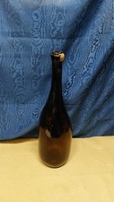 antico grande fiasco boccione antica bottiglia in vetro marrone xix sec