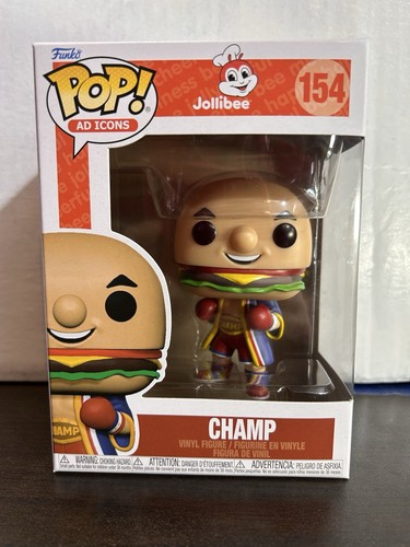 Champ Jollibee Ad Icons Vaulted Funko Pop 154 With Protector - Picture 7 of 12