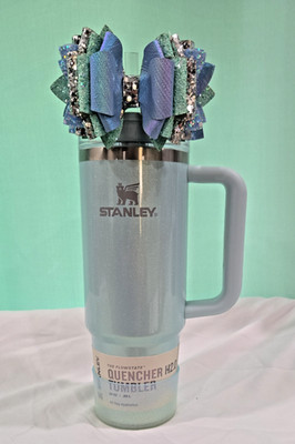 Stanley Blueberry Milk 30 oz with Custom Bow and Sparkle Boot