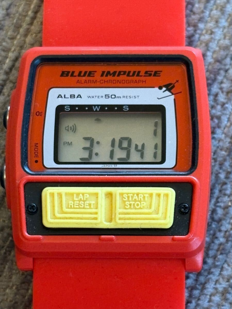 Vintage 70s Seiko Alba Blue Impulse Watch for Sale