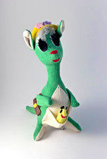 Vtg Dakin Dream Pets Kangaroo Mama with Baby Joey Green with Hat and Purse