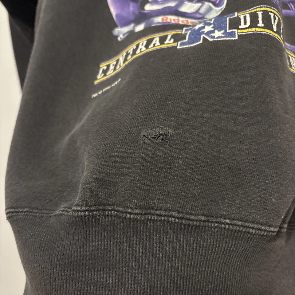 Sudadera De Colección 1993 Minnesota Vikings Negra Cuello Redondo Salem Ropa Deportiva Grande Foto 3 de 4