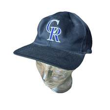 Vintage 1990's Colorado Rockies MLB SnapBack Hat Embroidered Black Y2K Baseball