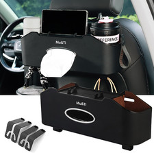 Car Storage Organizer, Multifunctional Car Seat Back Storage Box with 2 Cup Hold