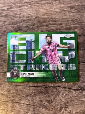 LIONEL MESSI 2025 Topps Chrome MLS Big City Strikers Green Refractor /99 Miami