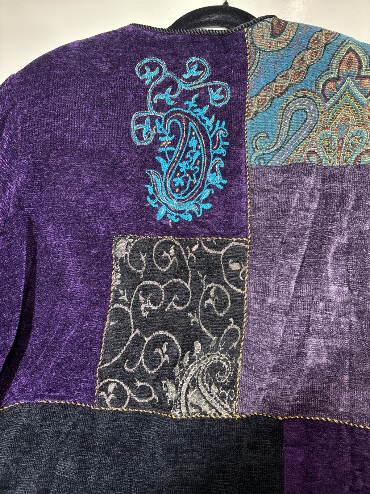 Indigo Moon Jacket Patchwork Embroidered Purple B… - image 12