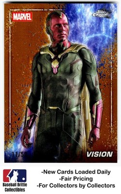 2025 Topps Chrome Marvel #S-55 Vision The Snap Variations Gold Refractor #/50