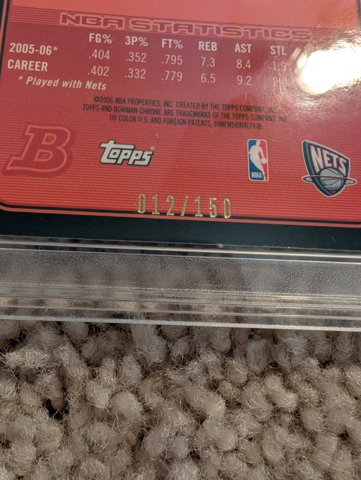 Bowman Chrome Jason Kidd Xfractor 60 2008 PSA 8 redes Pop 1 012/150 Foto 3 de 3