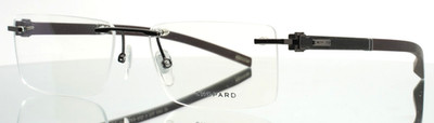 CHOPARD VCHD89 0568 Ruthenium Mens Rectangle Rimless Eyeglasses 55-17-145 B:33
