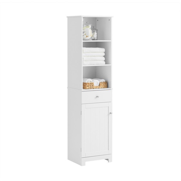 Sobuy Badezimmer Hochschrank Badschrank Badregal Badezimmerschrank Weiß BZR17-W-image