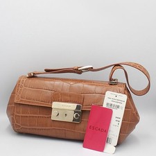 Escada Shoulder Bag Purse Handbag in Brown Gold Hardware USED Good Condition