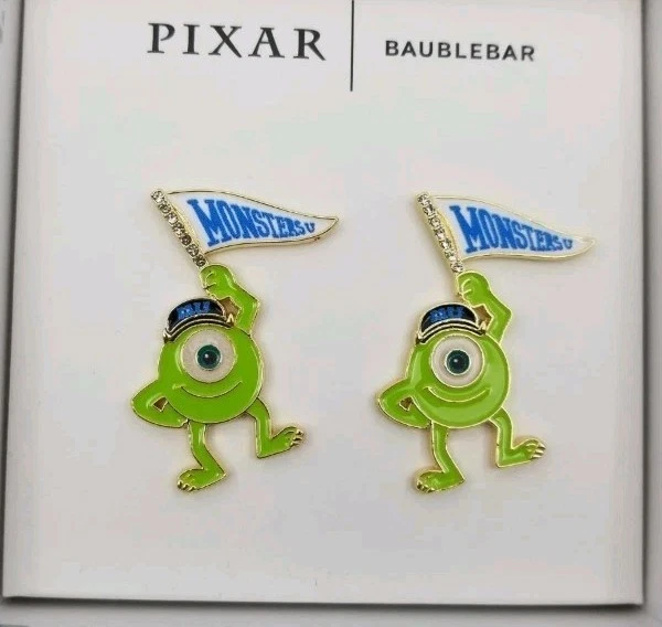 Pendientes Pixar BaubleBar Disney Monsters University Mike Wazowski Nuevos En Caja Foto 4 de 4