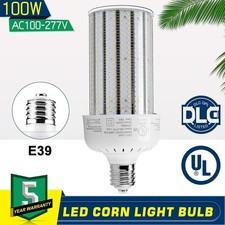 100W LED Corn Cob Bulb, E39 Mogul Base Lamp, 5000K Replacement 400W Metal Halide