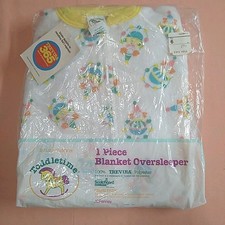 JCPenney 1 Piece Footed Blanket Sleeper Size 6-T Clown Print New In Pack 1980's