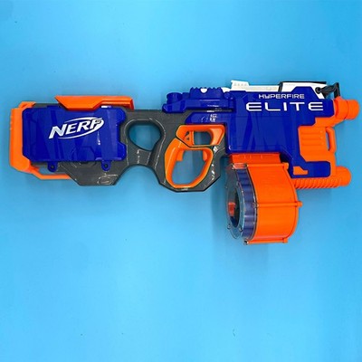 NERF Elite N-strike Motorized Hyperfire Blaster w/ 25 dart drum and darts TESTED